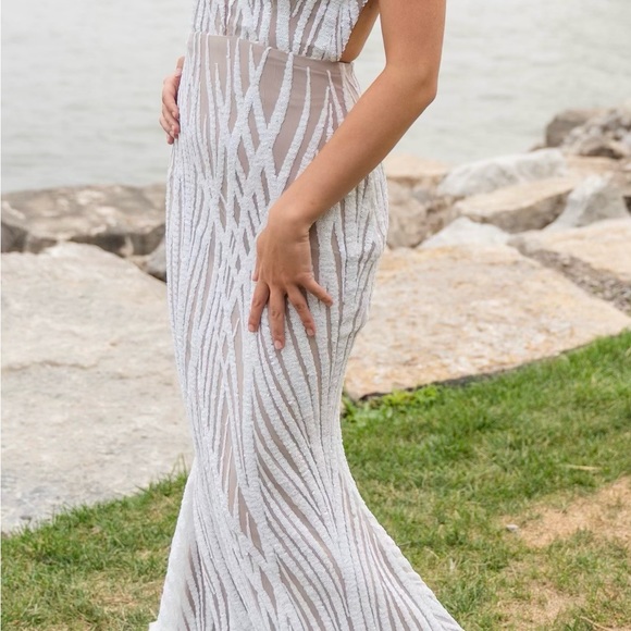 No wear and tear! Jadore white/nude prom dress bought from Madeline’s boutique. - Picture 5 of 5